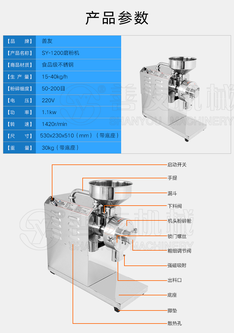 小型五谷雜糧磨粉機